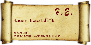 Hauer Euszták névjegykártya